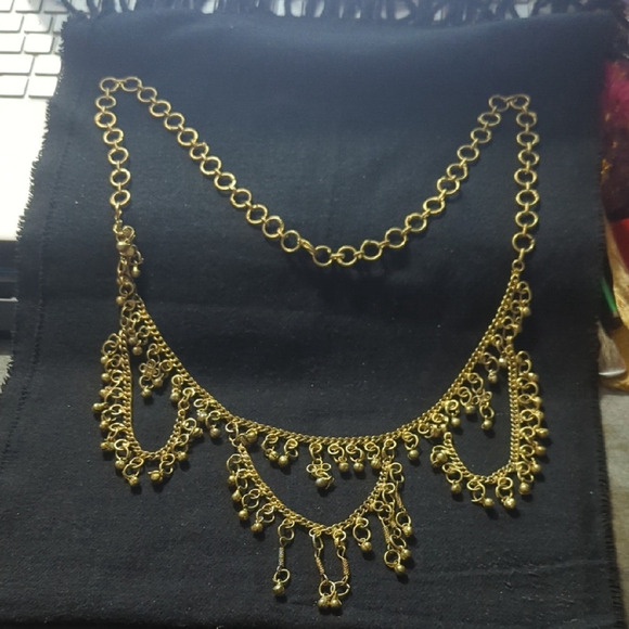 Gold Tone Jingle Belly Dancing Chain Statement Belt Waist Chain Belly Chain